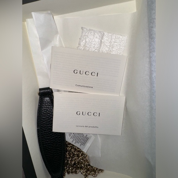 New Authentic Gucci Soho Wallet on Chain Black Leather Cross Body Bag - Picture 8 of 10
